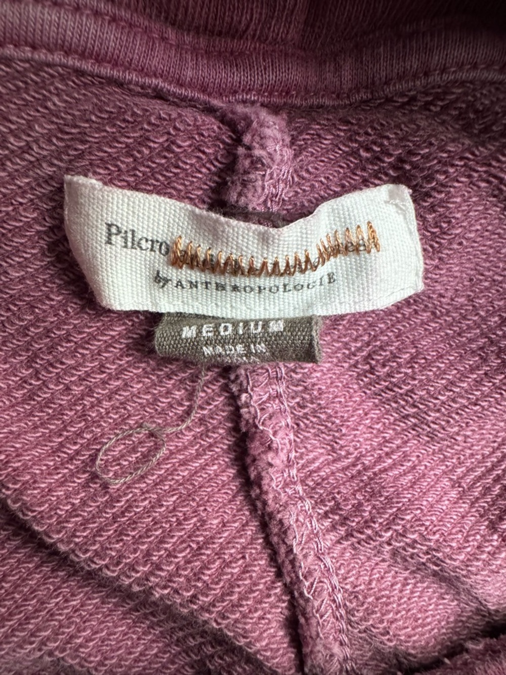 Pilcro Dusty Mauve Hooded Crewneck Sweater Size M - Picture 5 of 8